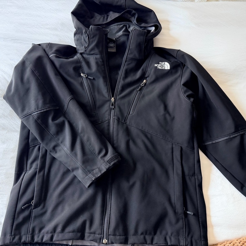 The North Face Men's Black Hooded Softshell with Chest Zips